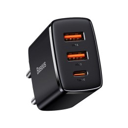 ŁAD SIEC BASEUS COMPACT QC 2xUSB/USB-C PD 3A 30W CZARNA/BLACK