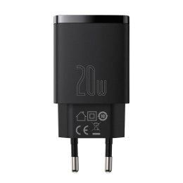 ŁAD SIEC BASEUS COMPACT QC USB-USB-C 20W CZARNA/BLACK