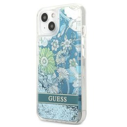 GUESS IPHONE 13 MINI FLOWER LIQUID GLITTER GUHCP13SLFLSN ZIELONY/GREEN