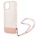 GUESS IPHONE 14 TRANSLUCENT PEARL STRAP GUHCP14SHGCOHP RÓŻOWY/PINK