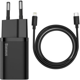 ŁAD SIEC BASEUS SUPER SI QC USB-C 20W + KABEL SIMPLE TYPE-C TO LIGHTNING 1M BL