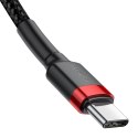 KABEL BASEUS CAFULE PD2.0 60W TYPE-C/C (20V 3A) 1M RED/BLACK, POWER DELIVERY