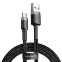 KABEL BASEUS KEVLAR USBforTYPE-C GRAY/BL GRAY/BLACK, 3A, 1M // CAFULE