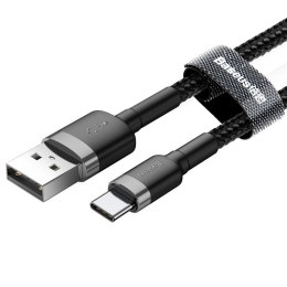 KABEL BASEUS KEVLAR USBforTYPE-C GRAY/BL GRAY/BLACK, 3A, 1M // CAFULE