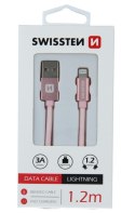 KABEL SWISSTEN LIGHTNING 1,2M 3A ROSE/GOLD