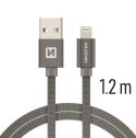 KABEL SWISSTEN LIGHTNING 3A 1,2M GREY