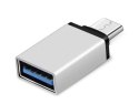 Adapter OTG przejściówka USB-C Typ C - USB 3.0 srebrny