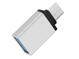 Adapter OTG przejściówka USB-C Typ C - USB 3.0 srebrny