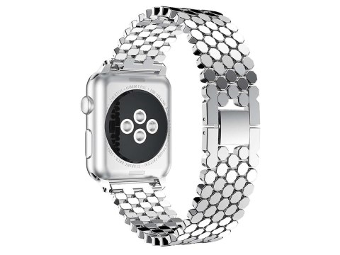 Elegancka bransoleta pasek Alogy Stainless Steel do Apple Watch 42/44/45mm Srebrna