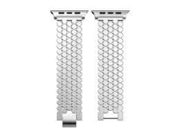 Elegancka bransoleta pasek Alogy Stainless Steel do Apple Watch 42/44/45mm Srebrna