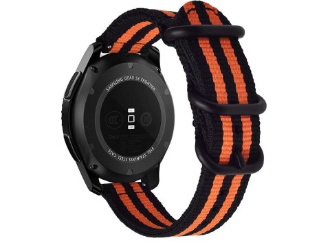 Pasek Alogy nylon strap do Huawei Watch GT 2 Pro 22mm Pomarańczowo-czarny