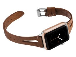 Pasek Leather Strap Alogy skóra do Apple Watch 38/40/41mm Brązowy