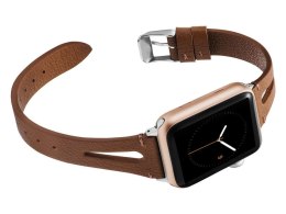 Pasek Leather Strap Alogy skóra do Apple Watch 42/44/45mm Brązowy