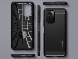 Etui Spigen Rugged Armor do Poco F3/Mi 11X/ 11i/ Redmi K40/ Plus/ Pro Matte Black