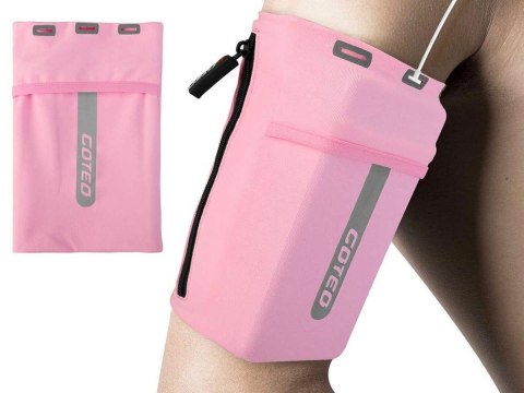 Etui opaska sportowa Goteo armband na ramię do telefonu L Różowa