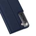 Etui ochronne z klapką Dux Ducis Skin Pro skórzane do Samsung Galaxy S21 Plus 5G Granatowe