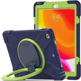 Etui pancerne obudowa X-Armor do Apple iPad 10.2 2019 / 2020 / 2021 Navy/Lime