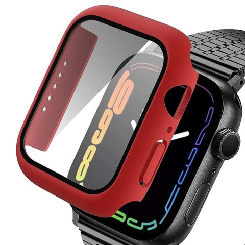 Obudowa Alogy 2w1 nakładka + szkło do Apple Watch 7 41mm Czerwona