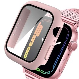 Obudowa Alogy 2w1 nakładka + szkło do Apple Watch 7 41mm Różowa