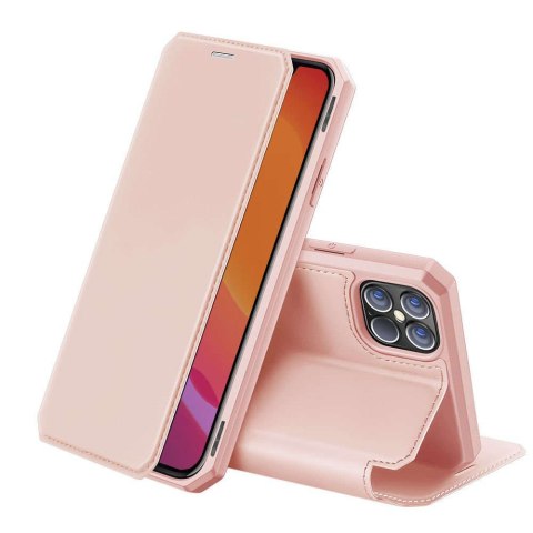 Etui ochronne z klapką Dux Ducis Skin X skórzane do Apple iPhone 12 Pro Max Różowe