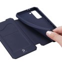 Etui ochronne z klapką Dux Ducis Skin X skórzane do Galaxy S21 5G Granatowe