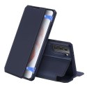 Etui ochronne z klapką Dux Ducis Skin X skórzane do Galaxy S21 5G Granatowe