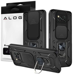 Etui z osłoną aparatu Alogy Camshield Stand Ring do Poco X3 Pro / NFC czarne