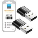 Adapter x2 Joyroom S-H152 przejściówka z USB-C Typ C na USB Czarny