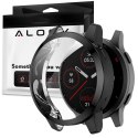 Etui silikonowe nakładka z folią ochronną Alogy do Garmin Venu 2s 40mm Czarne