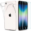 Etui + 2x Szkło do Apple iPhone 7/8/SE 2020/2022 Spigen Crystal Pack Crystal Clear