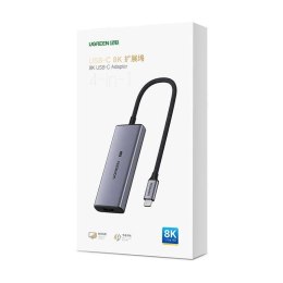 Adapter 4w1 UGREEN CM500 Hub USB-C do 3x USB 3.0 + HDMI2.1 8K (szary)