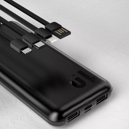 Dudao K6Pro Universal 10000mAh Power Bank avec câble USB, USB Type C, Lightning Black (K6Pro-noir)