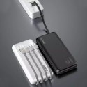 Dudao K6Pro Universal 10000mAh Power Bank avec câble USB, USB Type C, Lightning Black (K6Pro-noir)