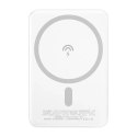 Dudao Wireless MagSafe Power Bank 10W (5W Magsafe) 5000mAh + Adaptateur Métal Anneau de Charge Magnétique Blanc (K14S)