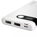 Dudao powerbank 10000 mAh 2x USB / USB Type C / micro USB 2 A avec écran LED blanc (K9Pro-01)