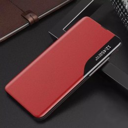 Eco Leather View Case elegant bookcase type case with kickstand for Samsung Galaxy M51 red