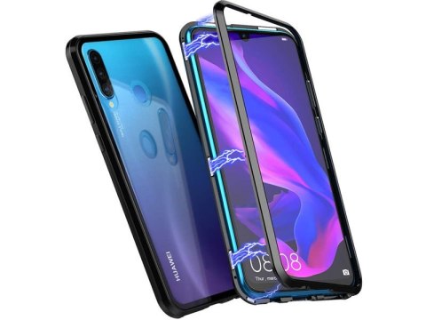 Etui magnetyczne szklane Dr.Fit dwustronne do Huawei P30 Lite Czarne