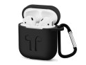 Etui do Apple AirPods silikonowe czarne + karabińczyk