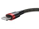 Kabel 2m Baseus Keviar USB Lightning do iPhone iPad iPod 1.5A Czarno-czerwony