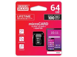 Karta pamięci GoodRam micro SDXC 64GB Class 10 UHS-I + adapter