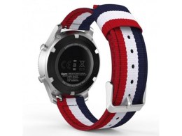 Pasek Welling nylon do Samsung Gear S3 /watch 46mm czerwono biało granatowy (22mm)