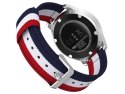 Pasek Welling nylon do Samsung Gear S3 /watch 46mm czerwono biało granatowy (22mm)