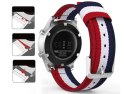 Pasek Welling nylon do Samsung Gear S3 /watch 46mm czerwono biało granatowy (22mm)