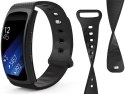 Pasek sportowy soft guma do Samsung Gear Fit 2/ 2 Pro czarny