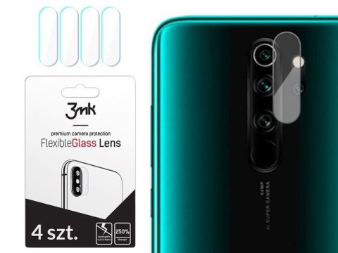 4x Szkło 3mk Flexible Glass na kamerę obiektyw Xiaomi Redmi Note 8 Pro