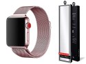 Bransoleta Milanese pasek Alogy do Apple Watch 42/44/45mm różowa