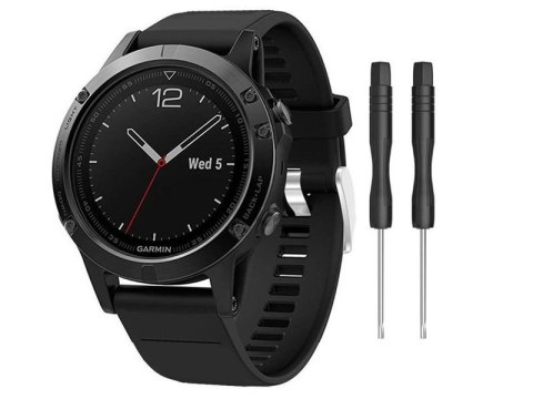 Gumowy pasek Alogy karbon do Garmin Fenix 5/5 Plus/6/6 pro czarny