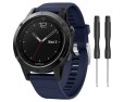 Gumowy pasek Alogy karbon do Garmin Fenix 5/5 Plus/6/6 pro granatowy