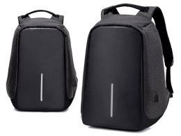Plecak antykradzieżowy sportowy Alogy na laptopa z portem USB Czarny