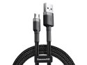 Kabel 3m Baseus Cafule wytrzymały przewód nylon micro USB 2A Szary